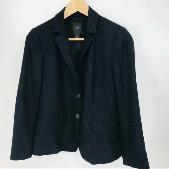 J. Crew Super 120s Navy pinstripe blazer - Picture 2 of 6